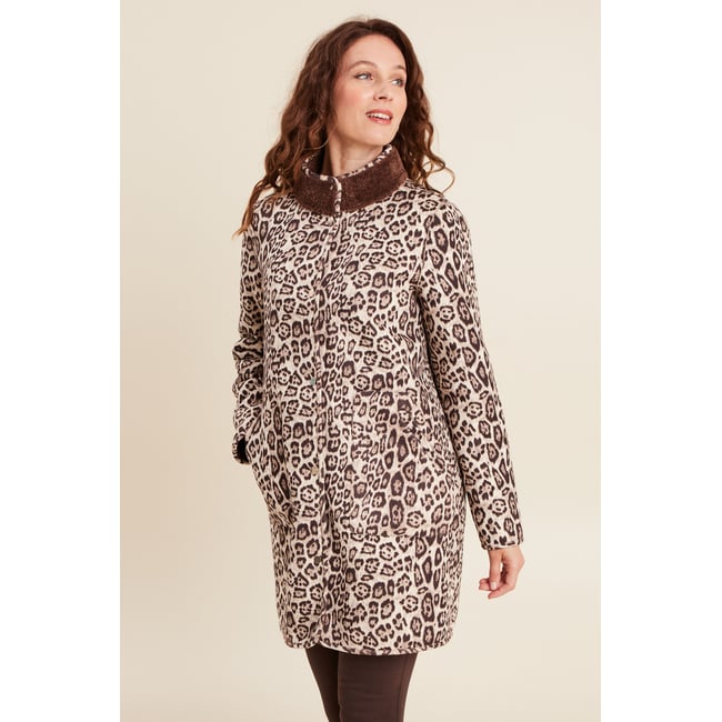 Manteau réversible marron foncé <span itemprop=