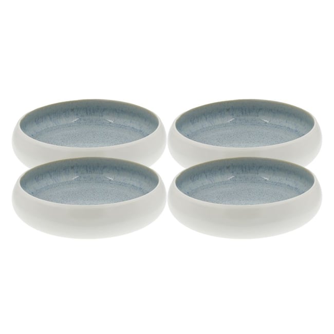 Lot de 4 assiettes creuses, BOREA Couleur bleu <span itemprop=