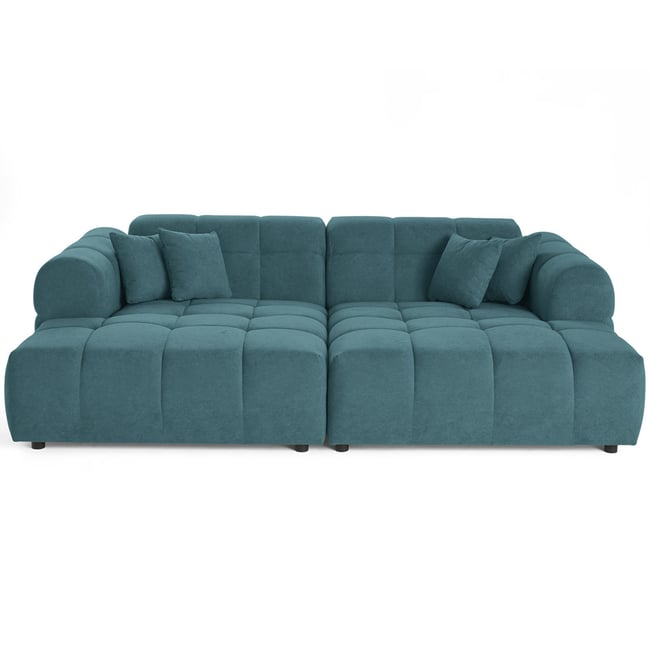 Canapé fixe 4 places - RAY Couleur bleu grisé <span itemprop=