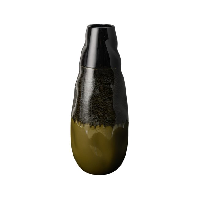 Vase céramique déco 39 cm - SAMSON Couleur noir/vert <span itemprop=