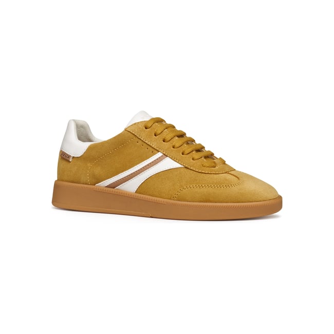Baskets respirantes en cuir Meleda jaune/blanc <span itemprop=