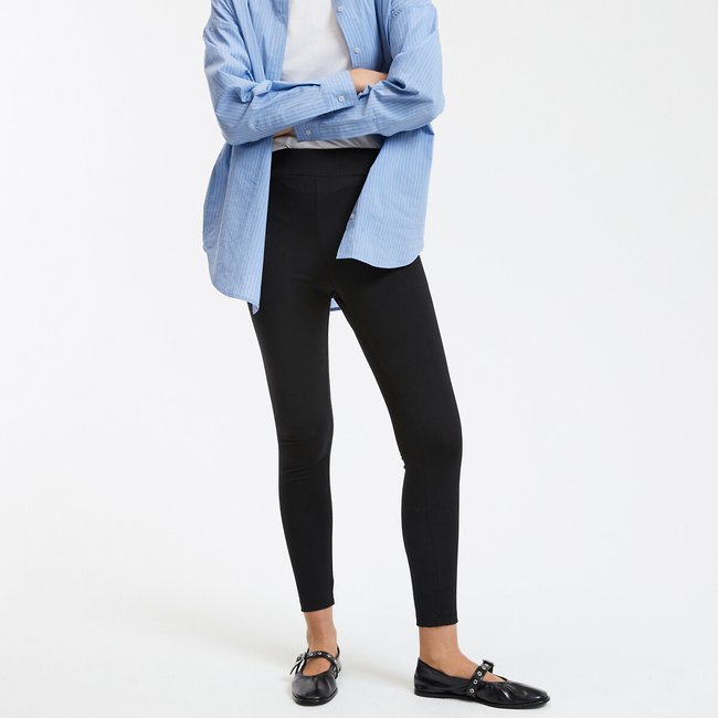 Legging long, taille haute noir <span itemprop=