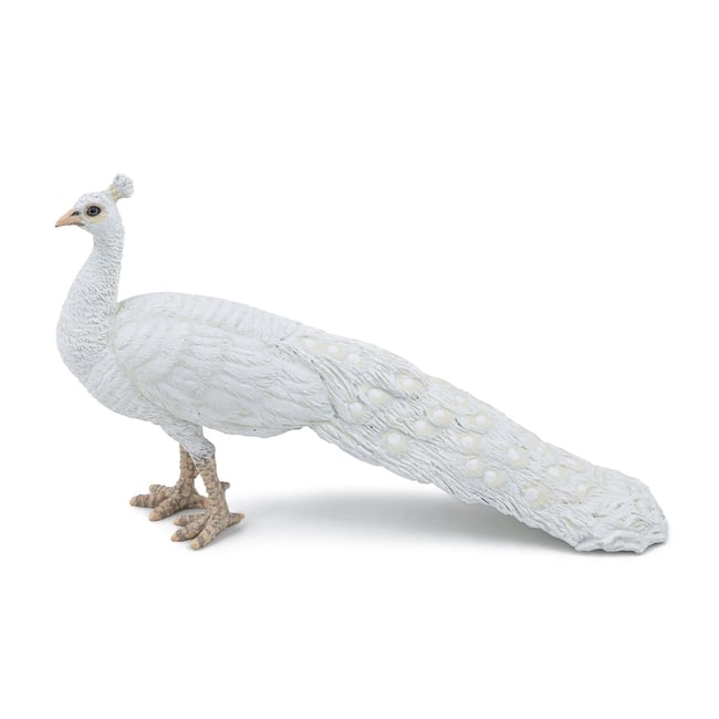 Figurine paon blanc <span itemprop=