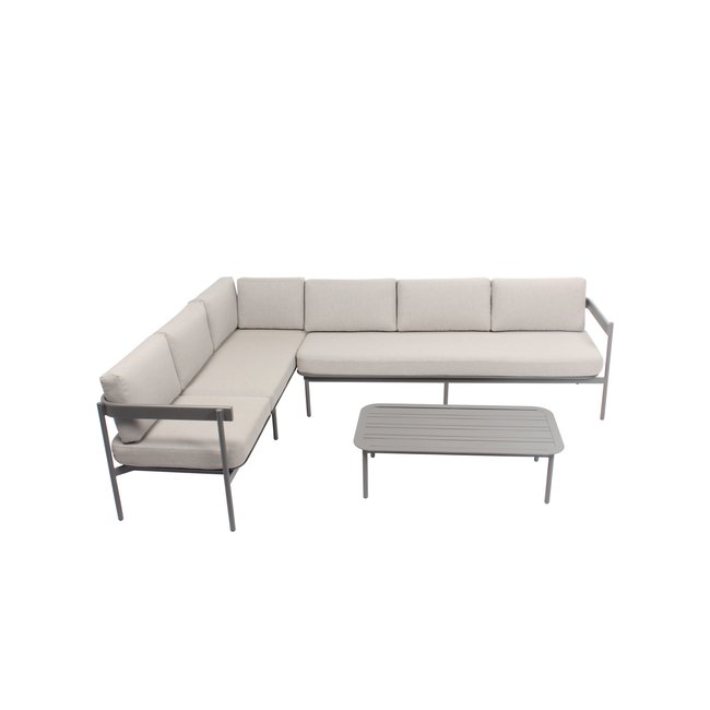 Salon de jardin aluminium SAHARA taupe <span itemprop=