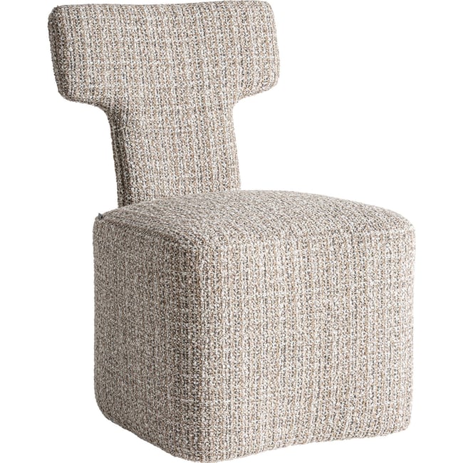 Chaise contemporaine en chenille Couleur beige chiné <span itemprop=