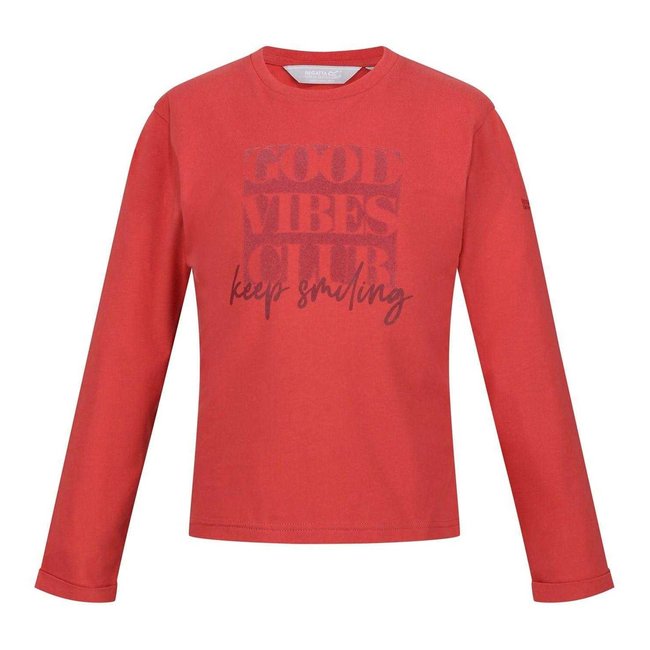 T-shirt manches longues motif/style lettrage GREAT OUTDOORS rouge clair imprimé <span itemprop=