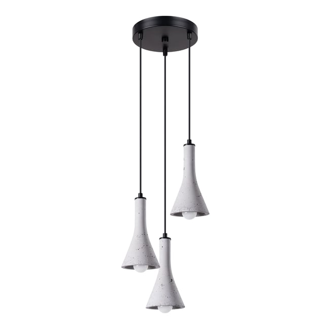 Suspension Béton Gris E14 3 Rea Couleur gris <span itemprop=