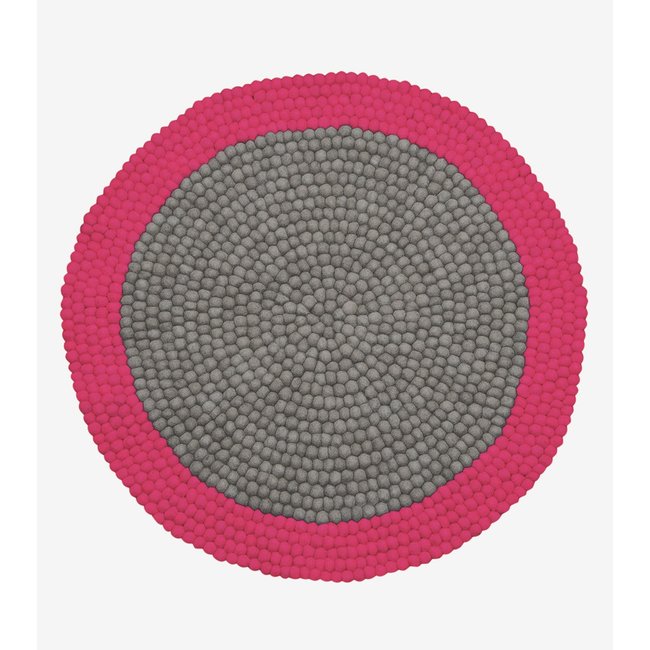 Tapis rond KARMA Couleur rose/gris <span itemprop=