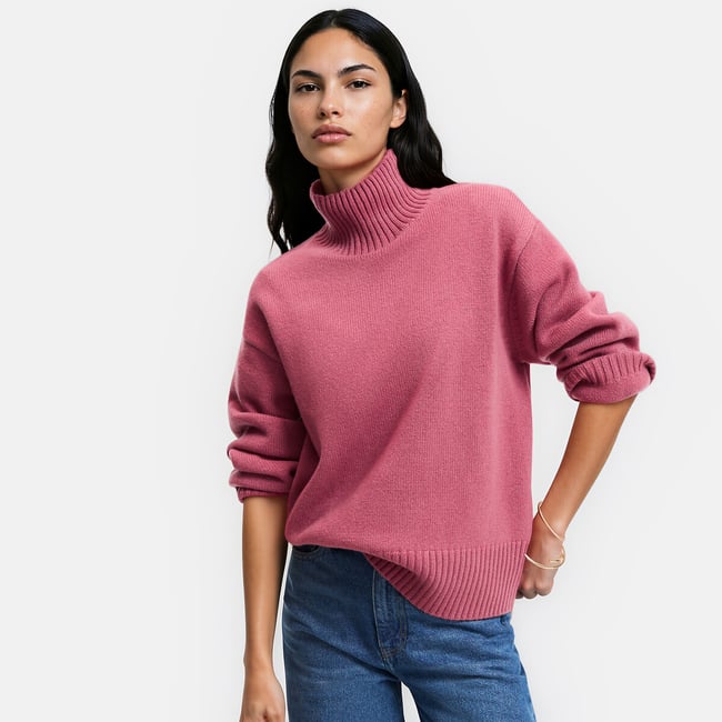 Duży sweter/sweter z golfem z dzianiny wełnianej - LA REDOUTE COLLECTIONS