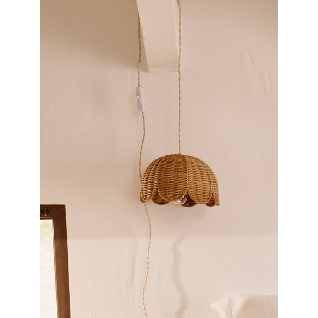 Baladeuse en rotin Couleur bois naturel <span itemprop=