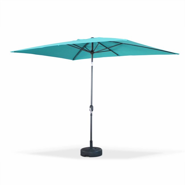 Parasol mât central rectangulaire 2x3m, mât effet bois TOUQUET - SWEEEK