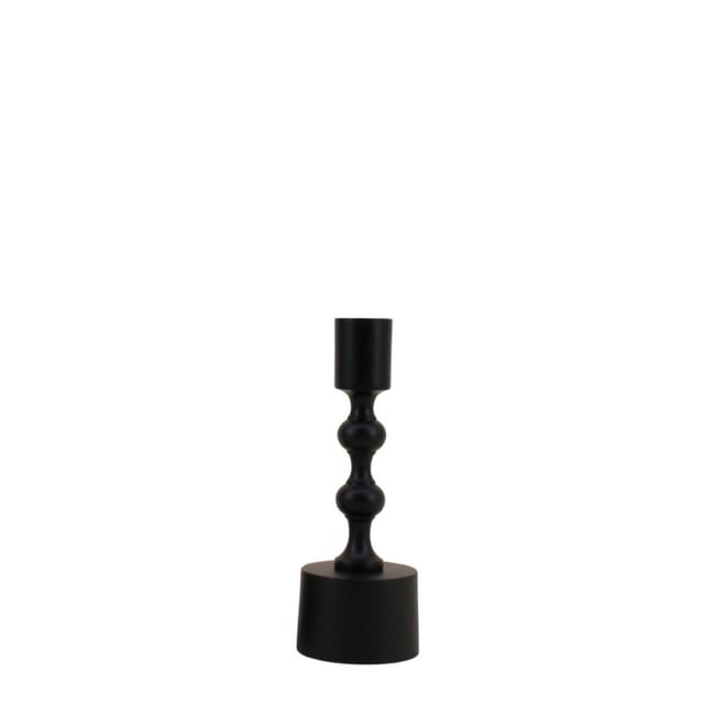 Bougeoir laqué 16cm Couleur noir <span itemprop=