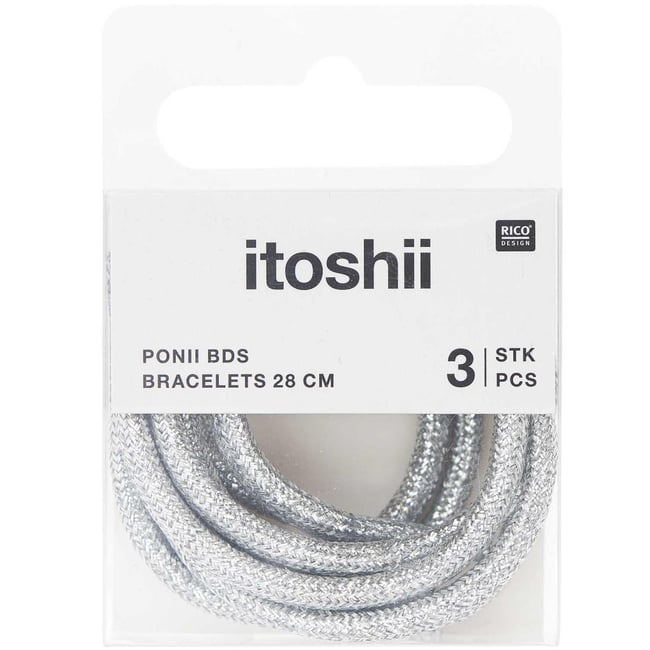 Itoshii pack 3 cordons 28cm argente - RICO DESIGN