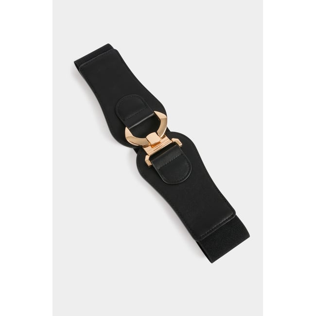 Ceinture large similicuir noir <span itemprop=