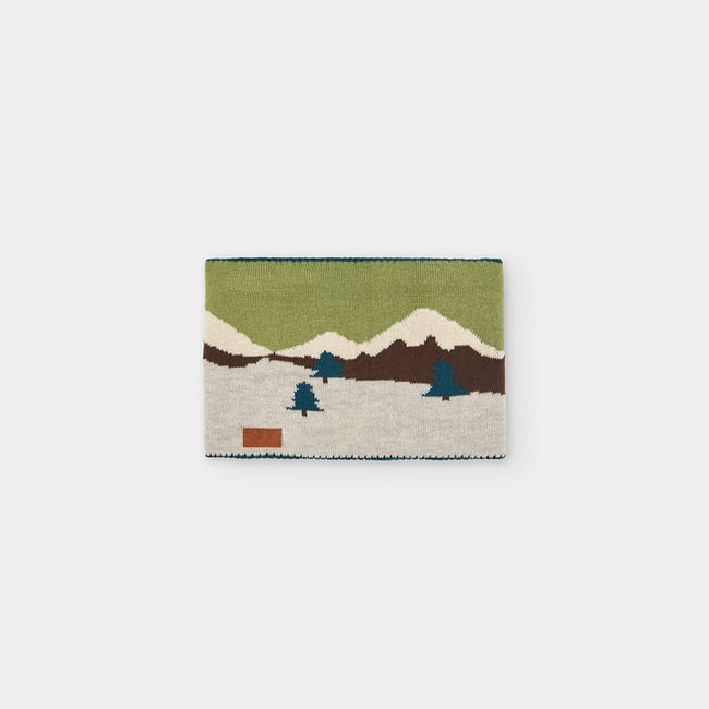 Tour de cou garçon imprimé montagne vert <span itemprop=