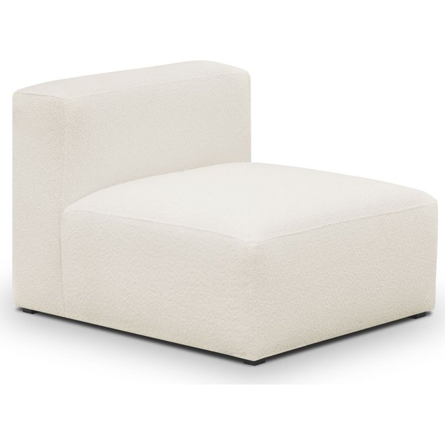 Chauffeuse sans accoudoirs modulable en tissu bouclette - MODULO Couleur ecru <span itemprop=