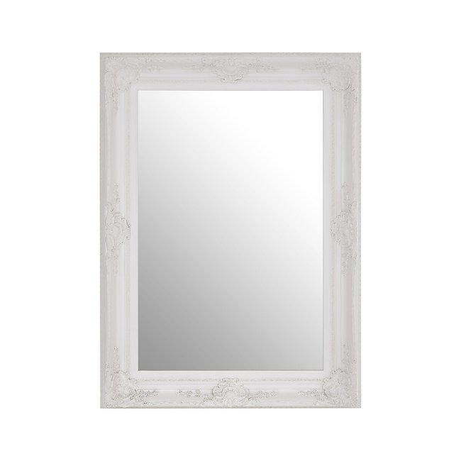 113cm Baroque Rectangular Wall Mirror in Antique White, white, SO'HOME