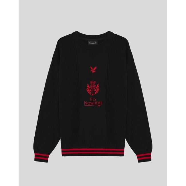 Pull  à rayures noir jais <span itemprop=