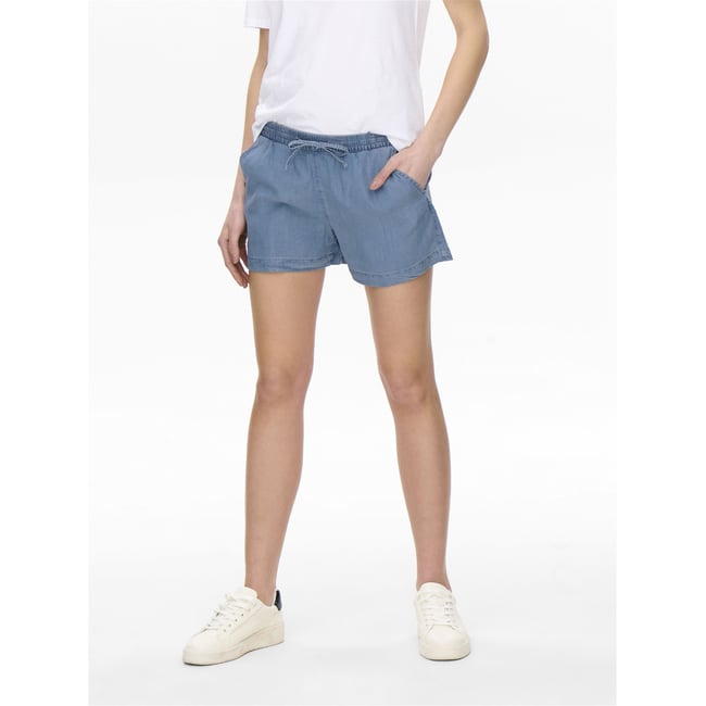 Short en Lyocell medium blue <span itemprop=