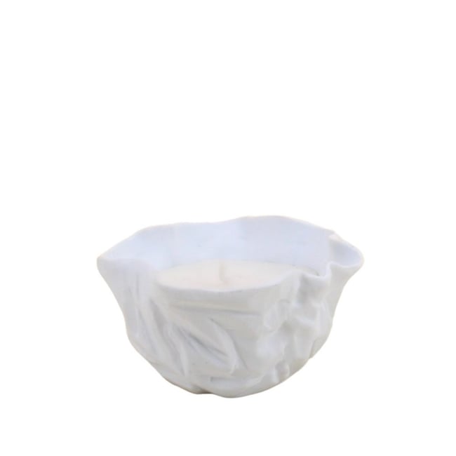 Bougie parfumée en cire de soja vanille 11x5cm Couleur blanc <span itemprop=