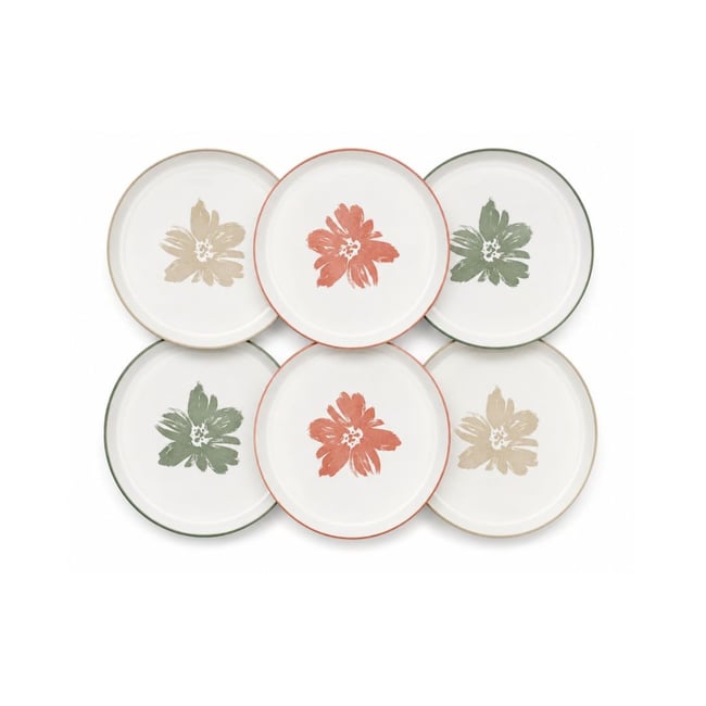 Lot de 6 assiettes à dessert, HANAE Couleur multicolore <span itemprop=