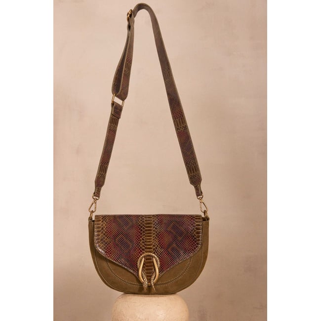 Banane en cuir LEON vert <span itemprop=