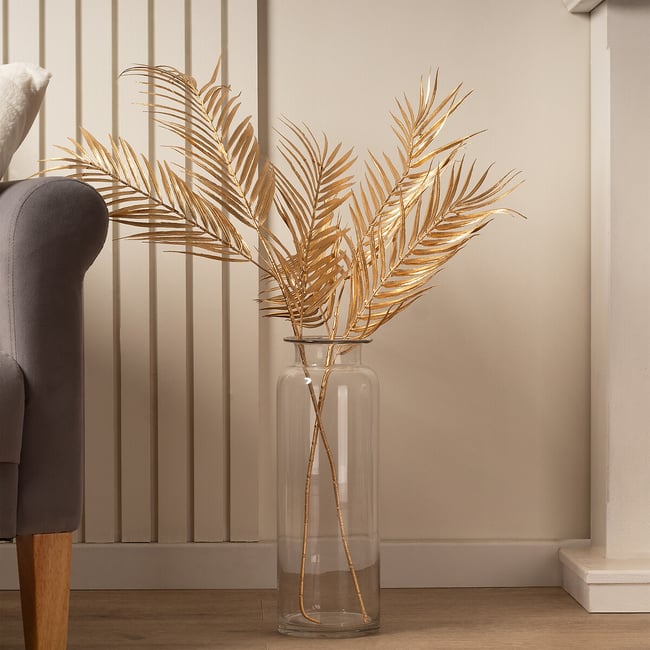 2-Pack 90cm Gold Palm Leaf, gold-coloured, SO'HOME
