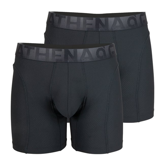 Lot de 2 boxers unis, Athena Pro noir <span itemprop=
