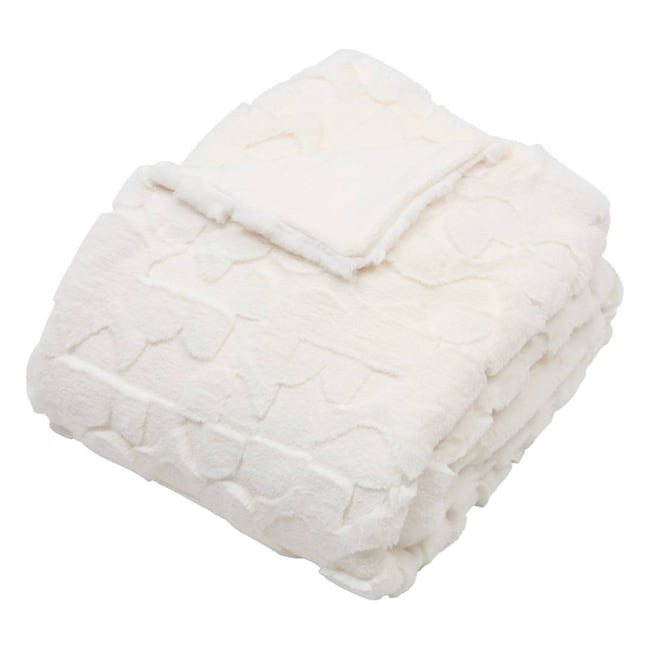 Plaid NALIA blanc <span itemprop=