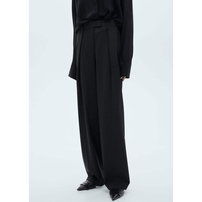 Pantalon droit pinces gris anthracite <span itemprop=