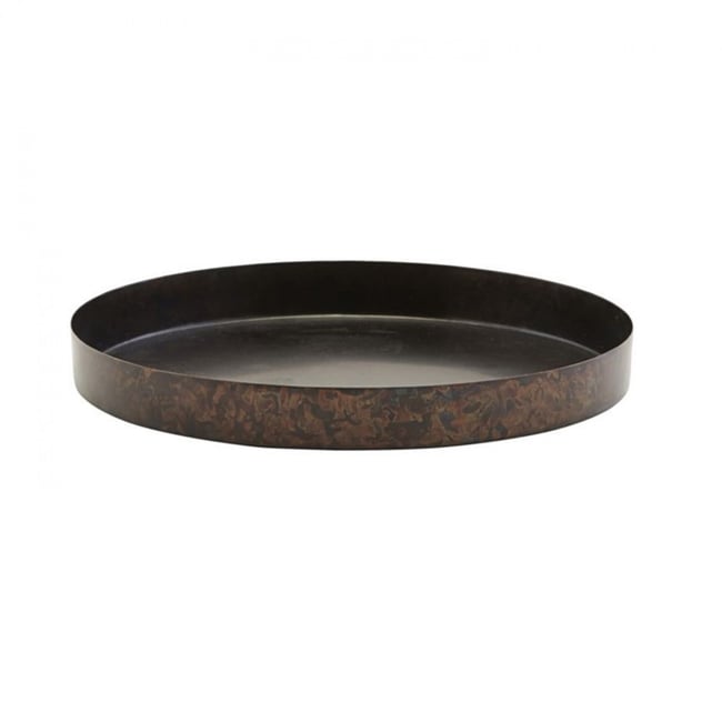 Plateau Ella diam 20 cm Couleur marron <span itemprop=