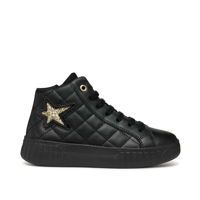 Sneakers, Polyurethan schwarz/silberfarben <span itemprop=