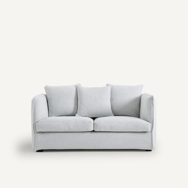 2-Sitzer-Sofa Neo Chiquito, Bouclé mit recycelter Baumwolle eisblau <span itemprop=