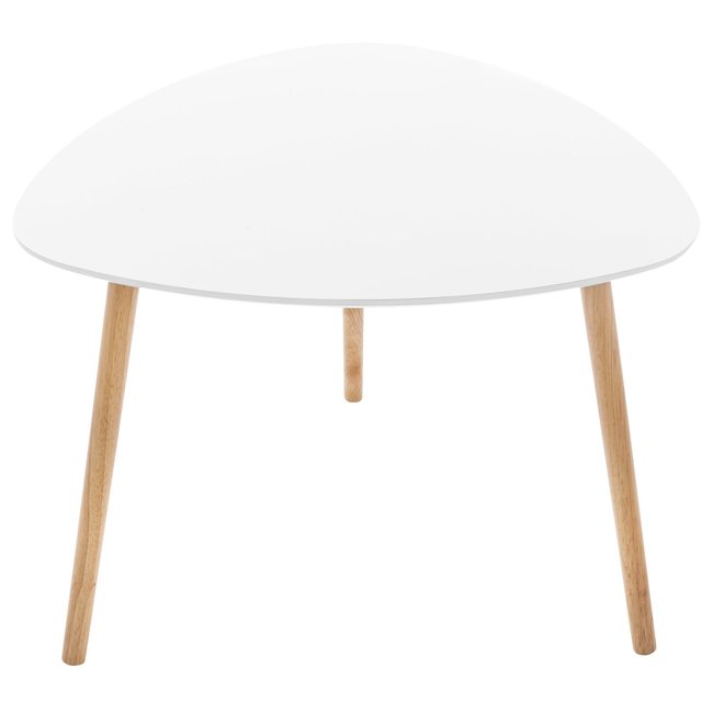 Table D'appoint Design Mileo - Diam. 60 X H. 45 Cm Couleur blanc <span itemprop=