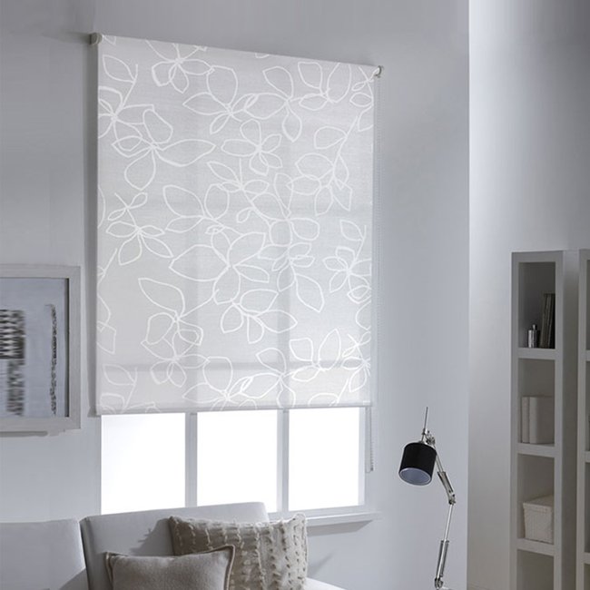 Store enrouleur voile santorini blanc blanc <span itemprop=