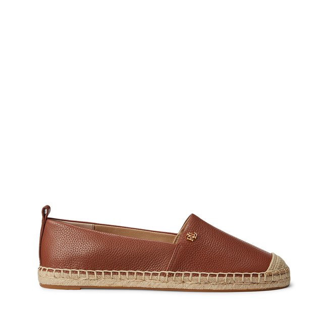 Alpargatas de piel camel <span itemprop=