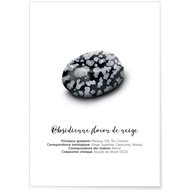 Affiche Obsidienne flocon de neige Couleur blanc <span itemprop=