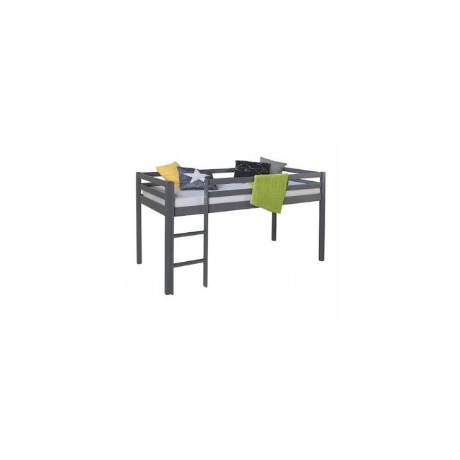 Lit mezzanine avec echelle Couleur gris <span itemprop=