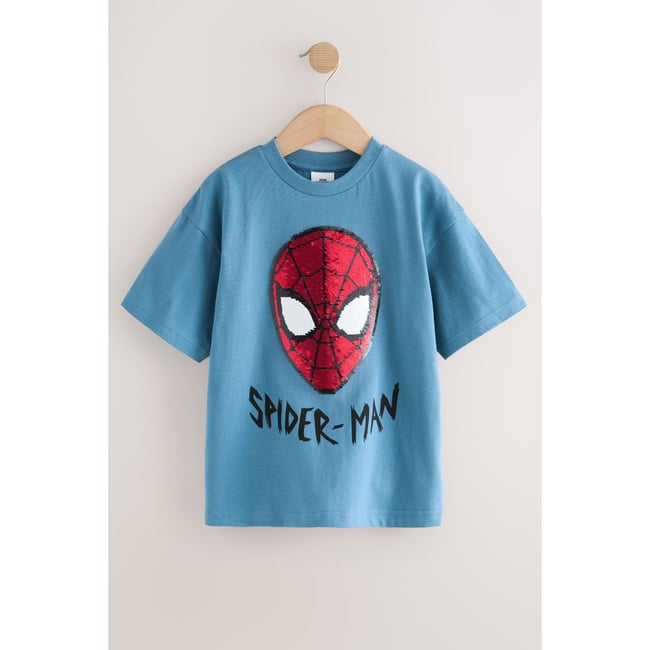 T-shirt flippy à sequin sous licence spiderman bleu <span itemprop=