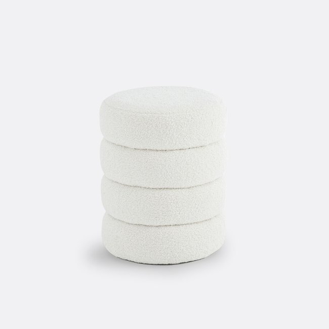 Pouf bouclette, Pilou Couleur ecru <span itemprop=