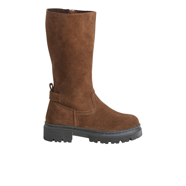 Boots en cuir zippées marron <span itemprop=