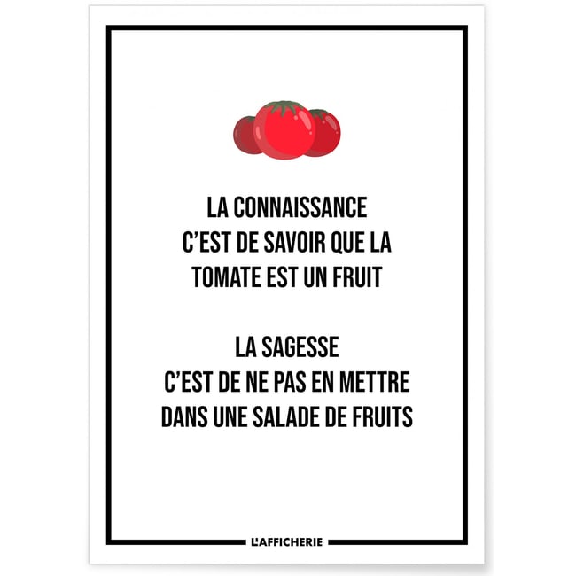 Affiche 'La connaissance...' Couleur blanc <span itemprop=