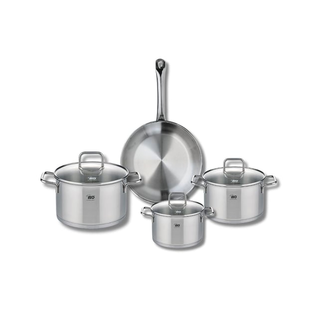 Batterie 1 poêle 24cm + 3 faitouts 14/16/20cm PROFI CITRIN gris <span itemprop=