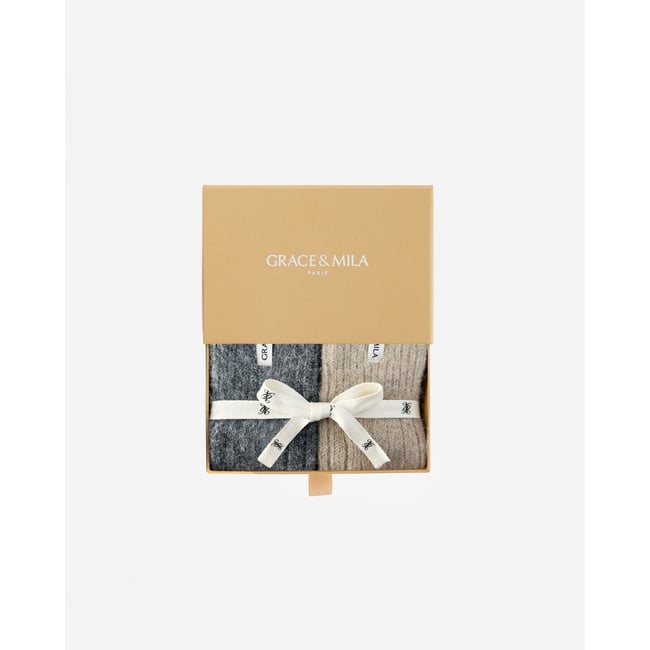 Chaussettes épaisses en laine mélangée multico Arlen multico <span itemprop=