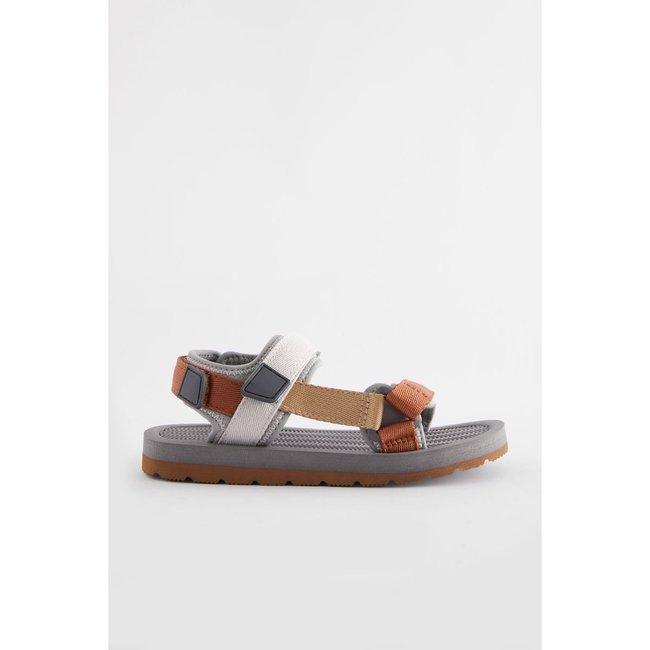 Sandales trekker coupe classique fauve/gris <span itemprop=