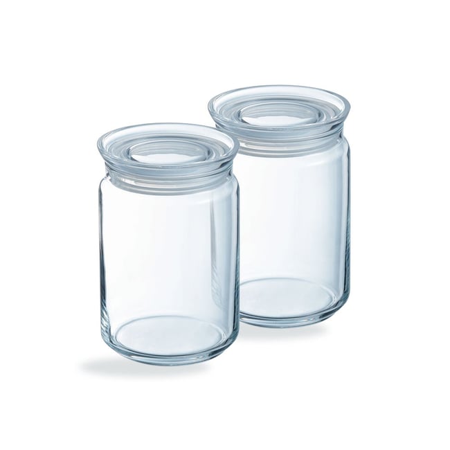 2 pots de conservation 1L -PURE JAR GLASS Couleur v021707 <span itemprop=