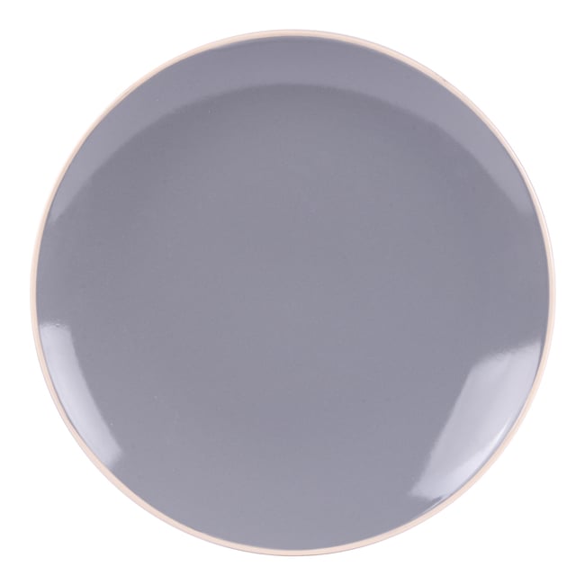 Assiette plate Alpha 27 cm (lot de 6) Couleur gris <span itemprop=