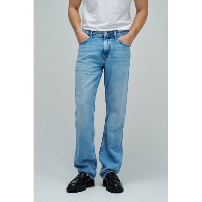 JEAN STRAIGHT FIT AIR BLEND bleu turquoise <span itemprop=
