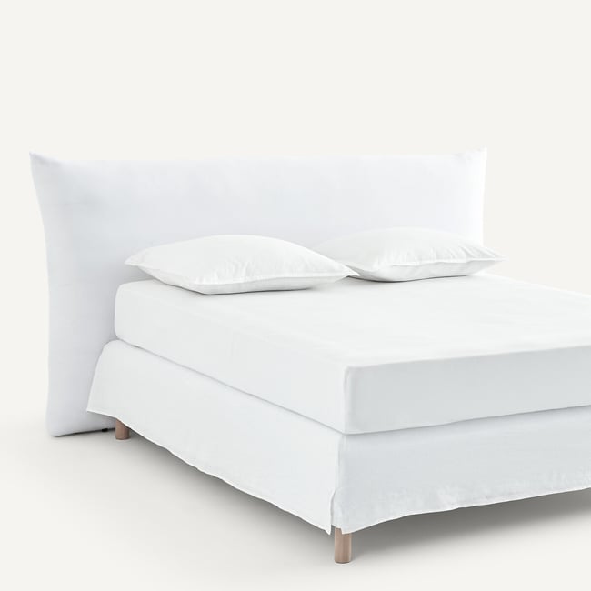 Tête de lit à housser, hauteur 119 cm, PARMA blanc <span itemprop=