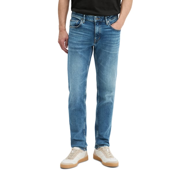 Jeans modèle Sjöbo shaped en mélange de coton bio stretch bleu <span itemprop=